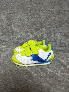 Puma Kids Lime Green, White & Blue Velcro Sneakers